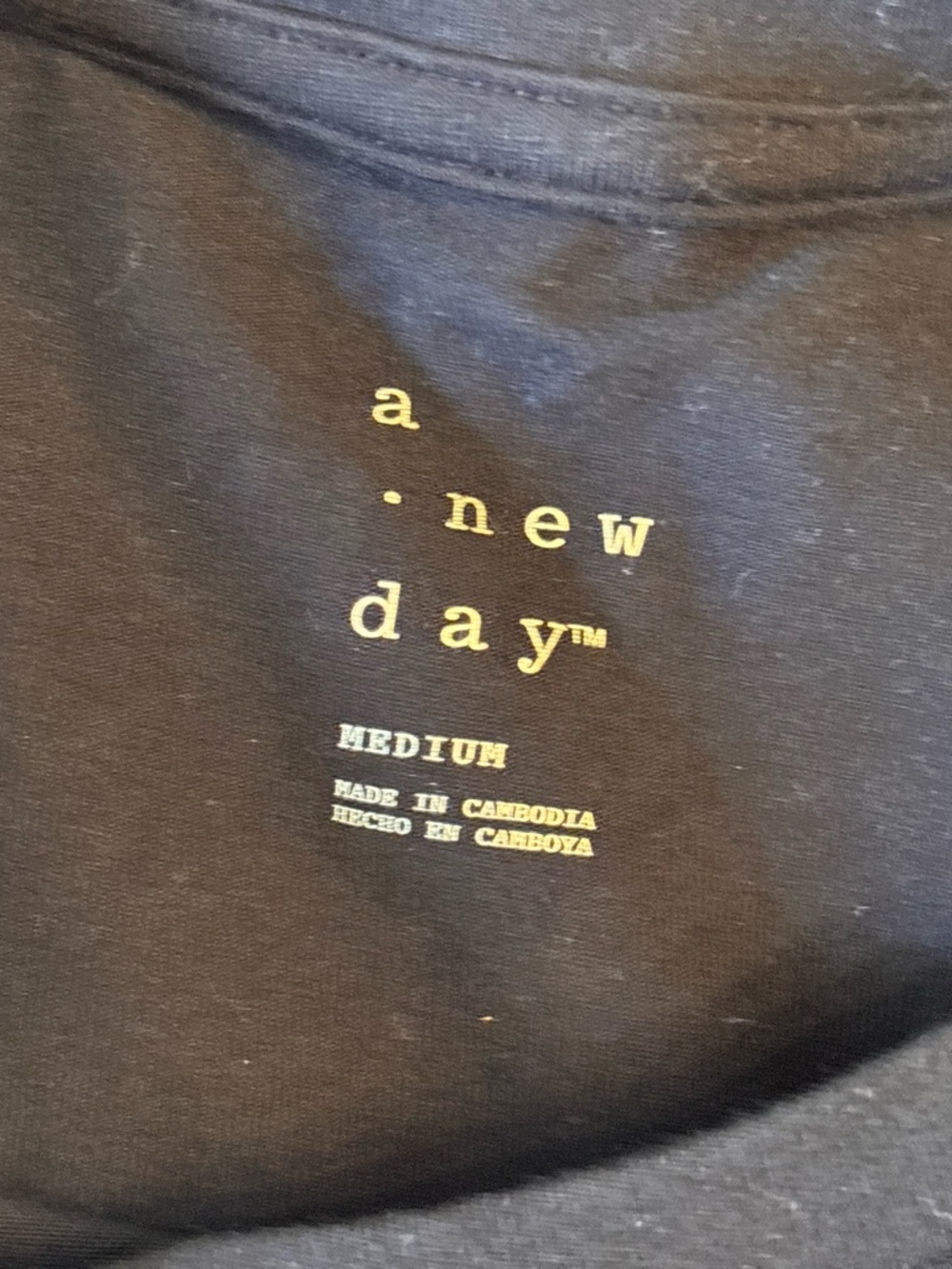 a new day Short Sleeve Cotton Crewneck Tee Eyelet Puff Flutter Sleeve, Black, M - Picture 4 of 5